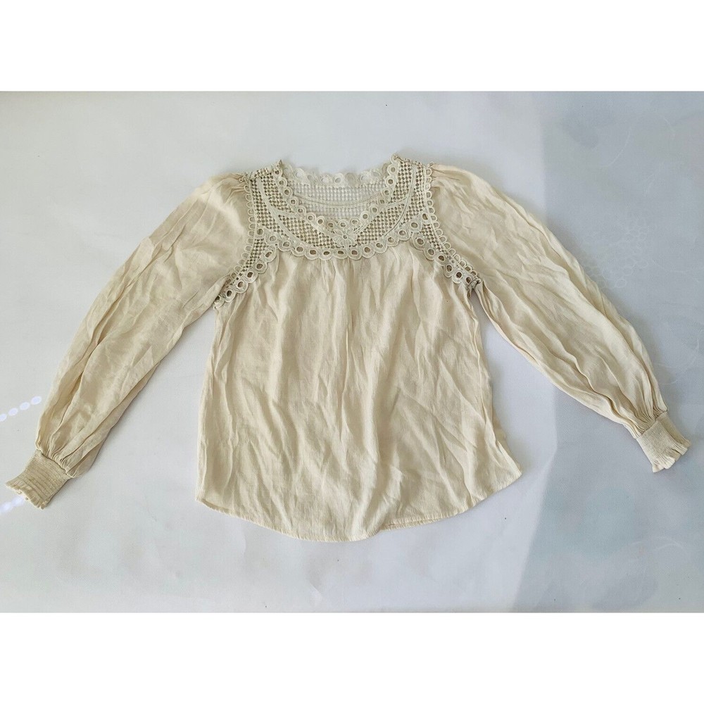 Elegant Cream Blouse with Lace Detailing